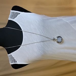 Pocket Citizen Watch With A Tree And Black Birds Of The Face On A Silver Chain